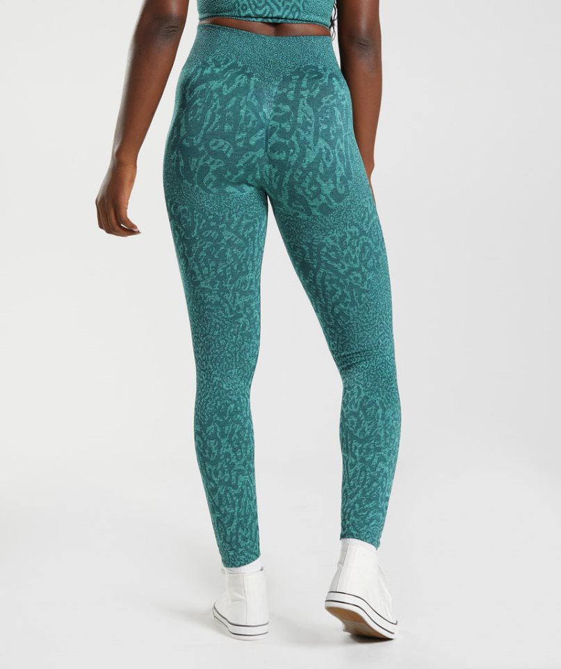 Legginsy Gymshark Adapt Animal Seamless Damskie Turkusowe | PL 047HQO